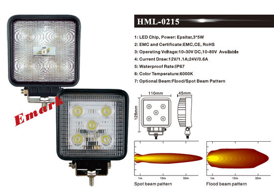lampada del lavoro del E-segno LED del faro antinebbia del punto LED di 4Pcs 15w 1220LM