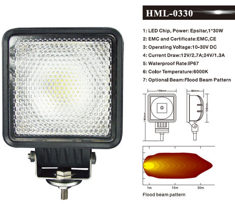 luci di inondazione del lavoro di 30W 2400lm 6000K LED per il camion automobilistico